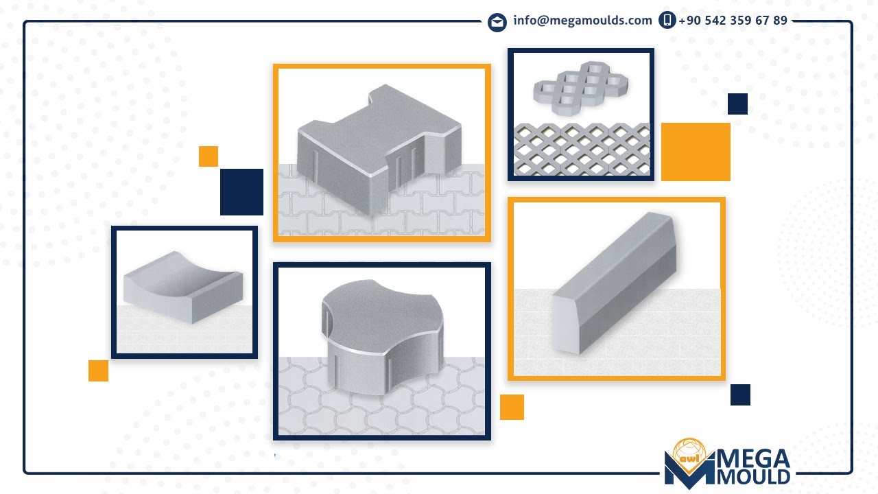 MEGA MOULD  | قالب های سنگ فرش بتنی ،جدول بتنی -سنگفرش چمنی –آبرو بتنی