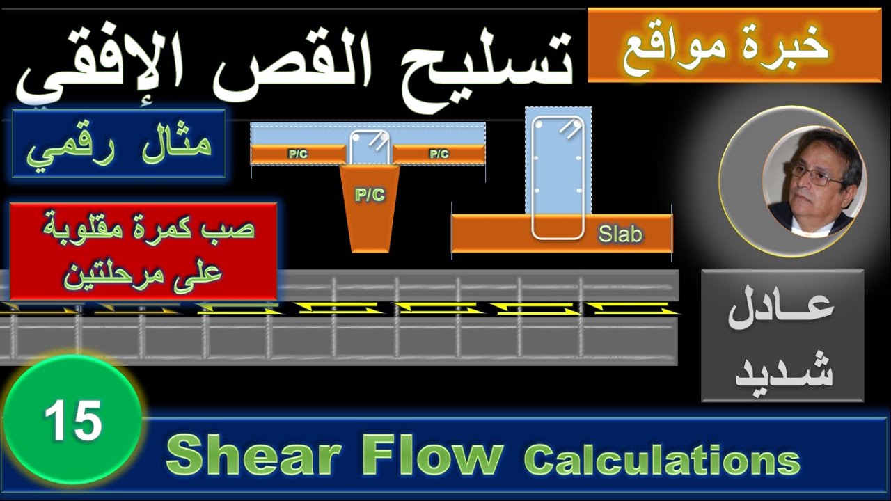 15- Shear Flow Calculations   صب كمرة  مقلوبة على مرحلتين