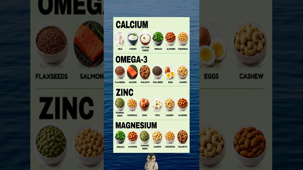 Top Foods Rich in Calcium, Omega 3, Zinc & Magnesium 🥗 Eat These Daily!