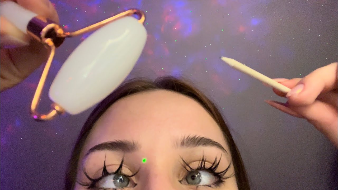 АСМР массаж лица, мурчание, близкий шепот