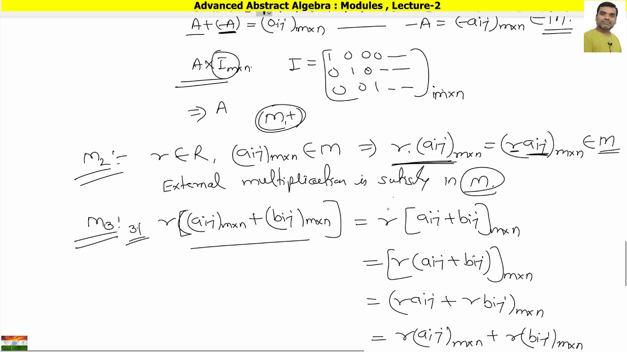 MSc Mathematics II Modern Algebra II Advanced Abstract Algebra II Modules II Lecture-02