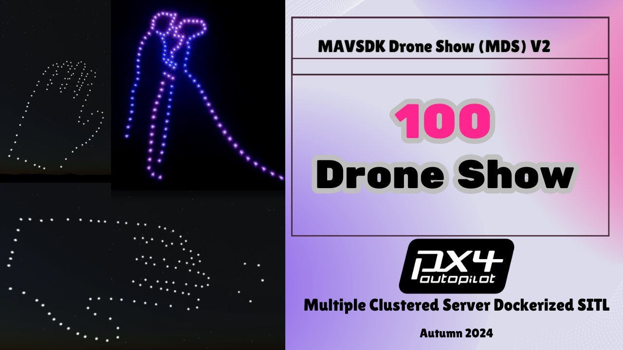 Тестирование SITL с участием 100 дронов в кластерных облачных серверах | MDS Mavsdk Drone Show, версия 2
