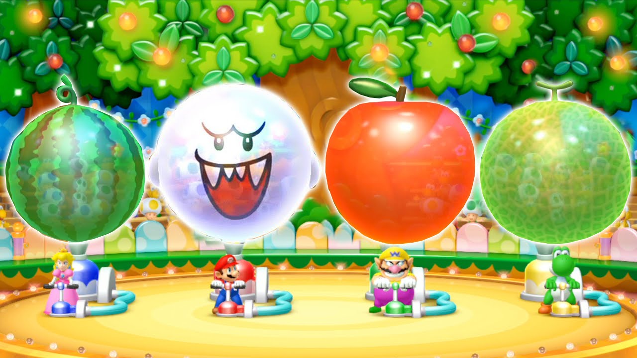 Mario Party 10 Minigames - Peach Vs Mario Vs Wario Vs Yoshi (Master CPU)