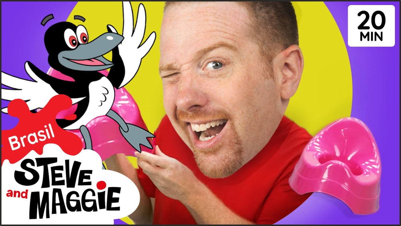 Aprendendo a usar o Penico NOVA história e Mais para Crianças com Steve and Maggie Brasil