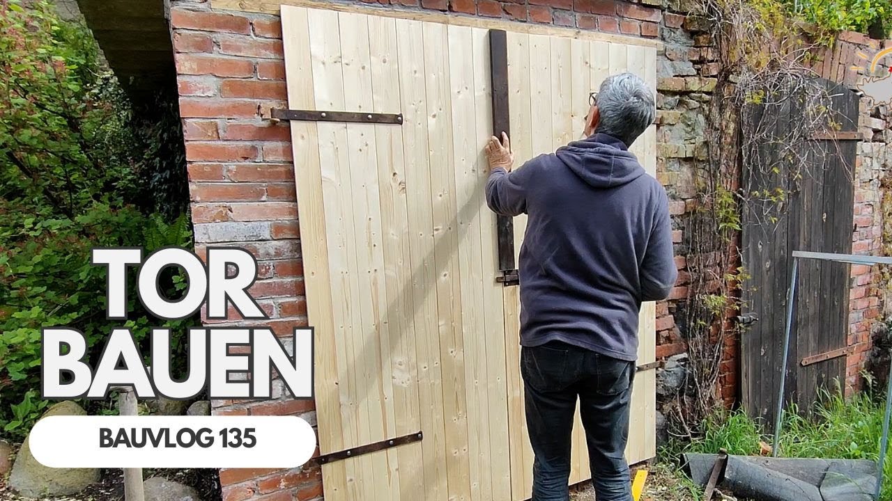 Garage bauen Teil 2 | Tor aus Holz selber bauen | Bauvlog 135