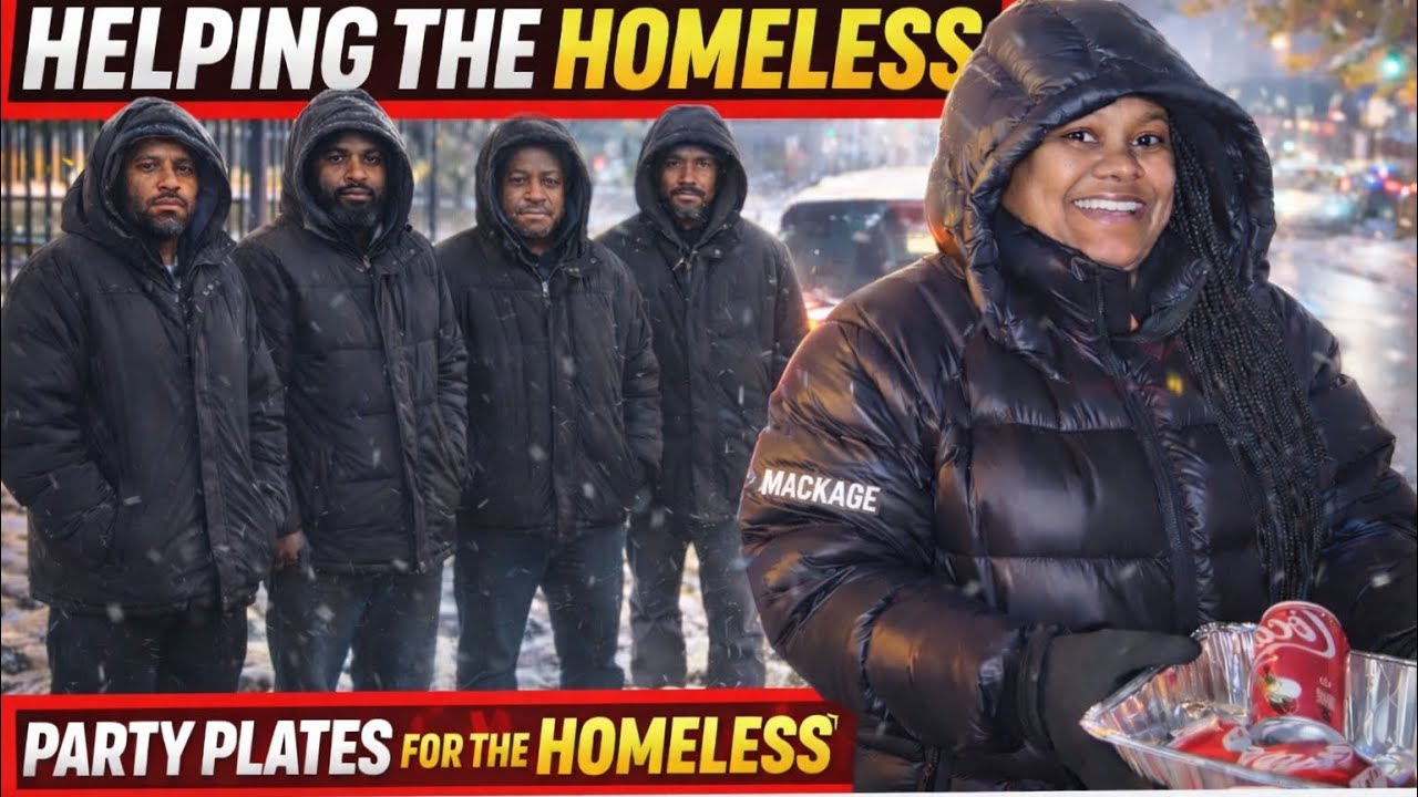 Party plates for the homeless. Feeding the homeless in the snow #homeless #actofkindness #hungry #fy