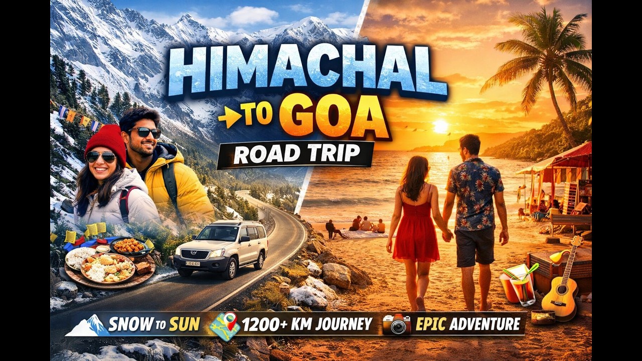 Himachal to Goa Road Trip | From Snowy Mountains to Sunny Beaches 🏔️➡️🏖️ | Epic India Journey
