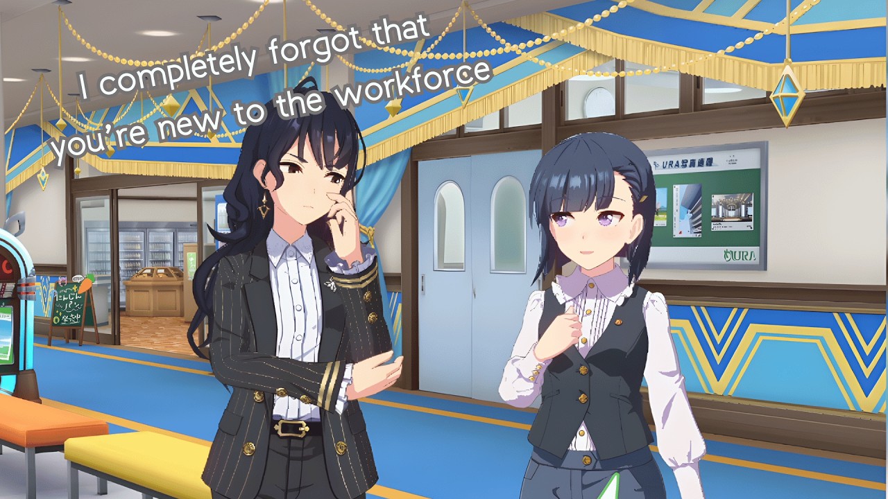 Riko Kashimoto asking for recommended Cafeteria menu (EN Translation) Uma Musume Lobby Conversation