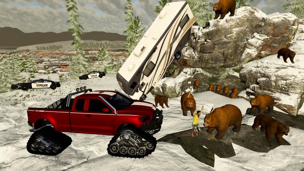 Bears Attack After Huge Snowstorm | Farming Simulator 22