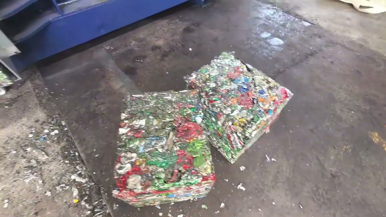 Aluminum Cans Tins Shredder Baling Machine#recycle #automobile #aluminium #shredder #balermachine