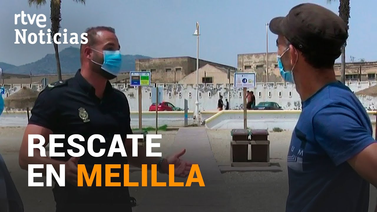 Un POLICÍA  de MELILLA salva a dos niños y su padre de MORIR AHOGADOS | RTVE