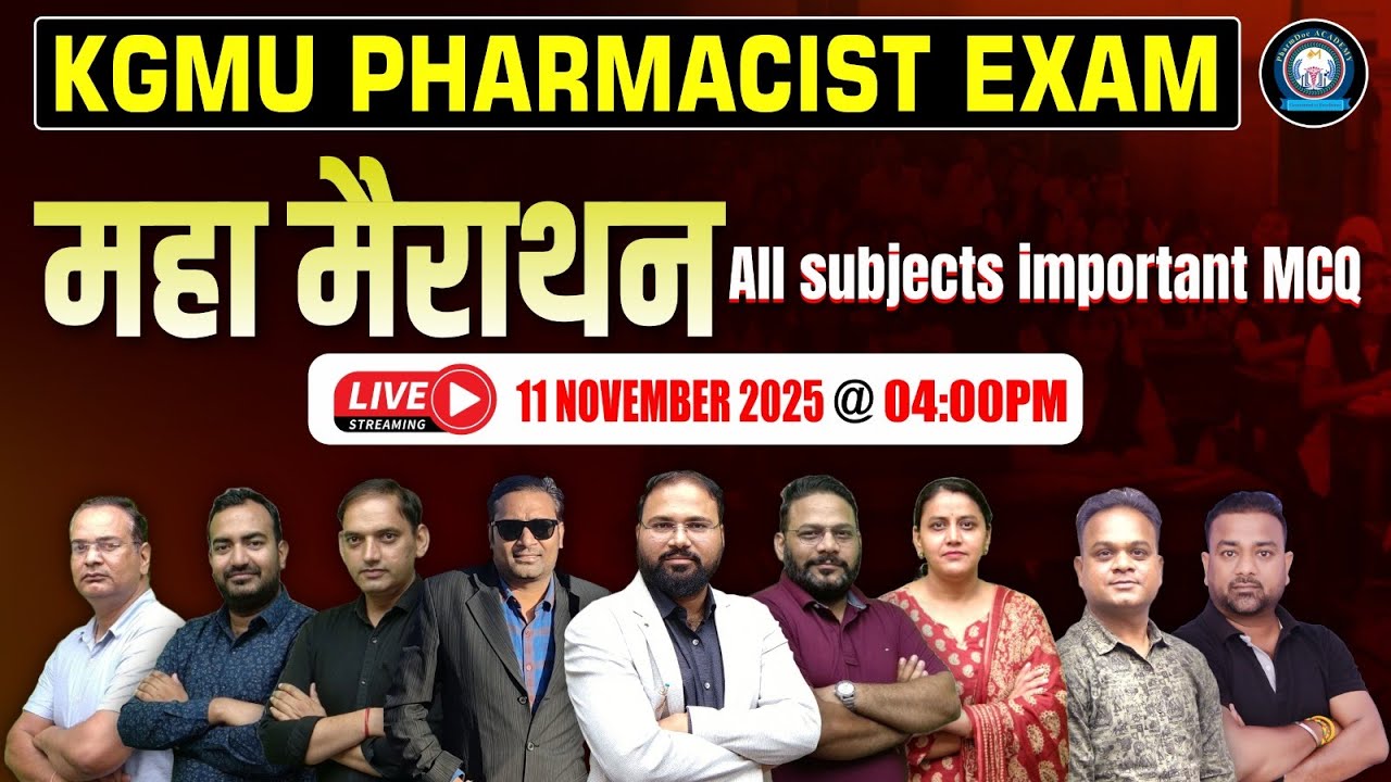 KGMU Pharmacist Exam 2025 | Maha Marathon | All Subjects Important MCQs | PharmDoc Academy