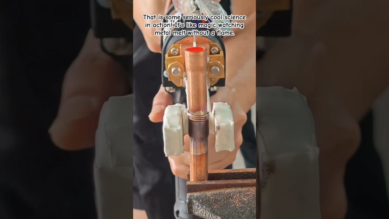 Flameless Brazing: Induction Heating in Action! 🔥⚡ #InductionHeating #Brazing #CopperPipe #HVACLife