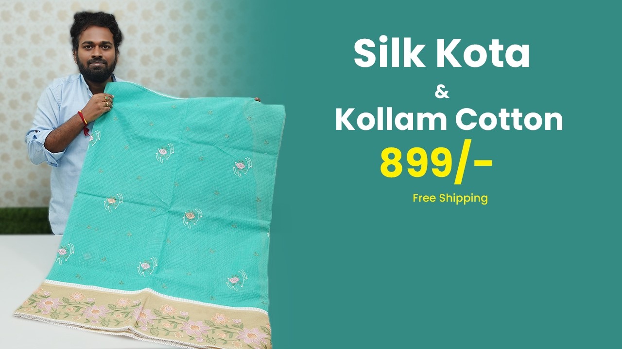 Silk Kota & Kollam Cotton Sarees | 899rs Free Shipping | Mana Handloom Sarees