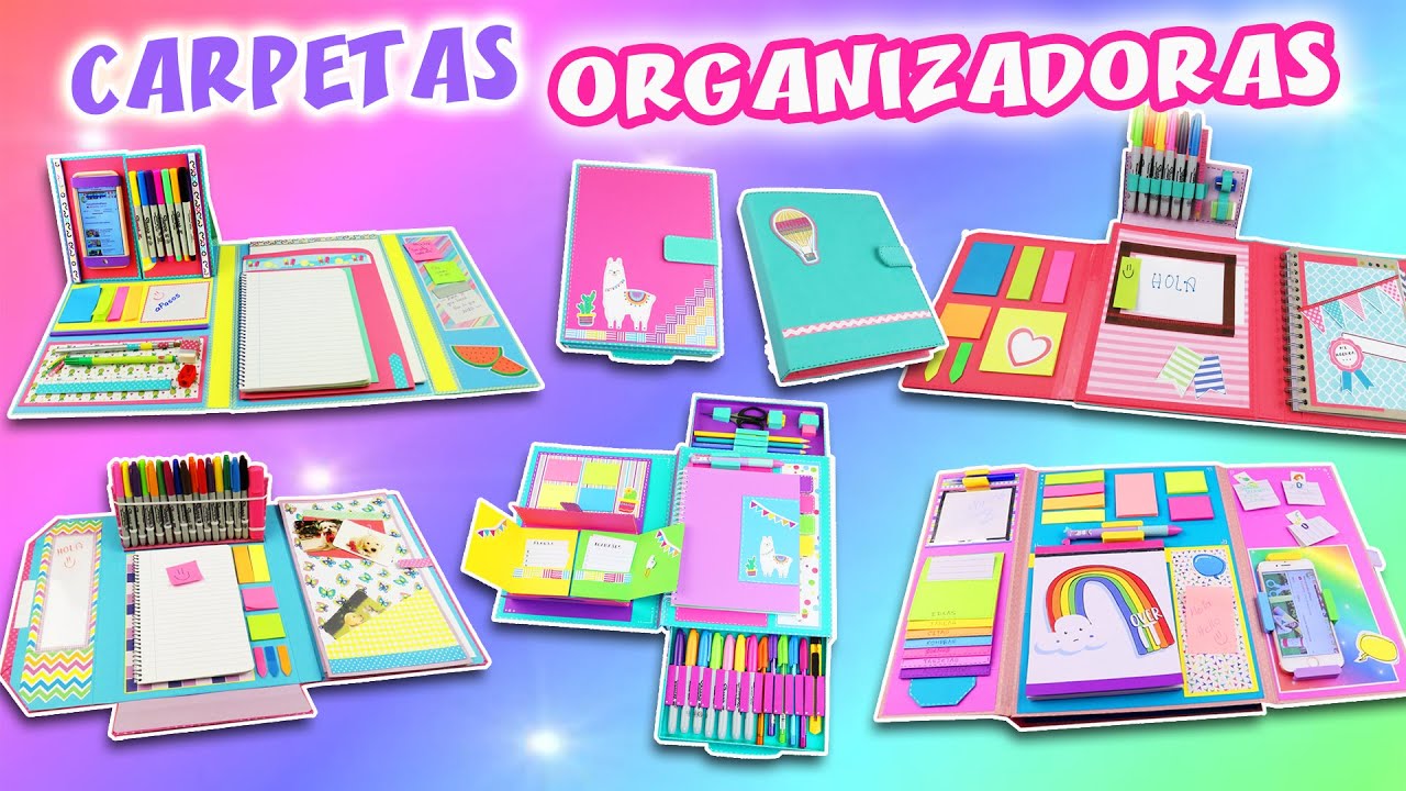 5 DIY CARPETAS ORGANIZADORAS - Folders de Cartón 😜 | Manualidades aPasos