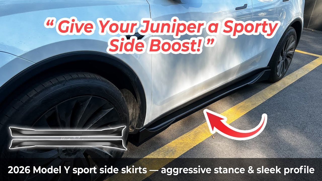 2026 Model Y Juniper Sport Side Skirts | Sleek Look + Aerodynamic Edge Upgrade