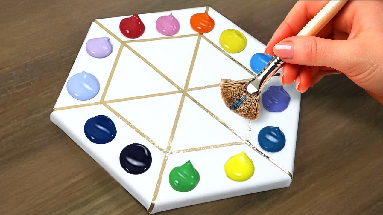 DIY Hexagon Canvas Art | Simple Painting Ideas