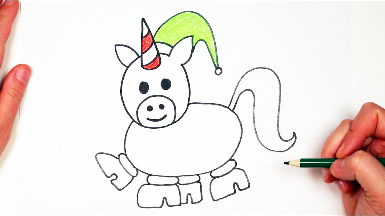 How to Draw a Christmas Unicorn (Easy for Kids)