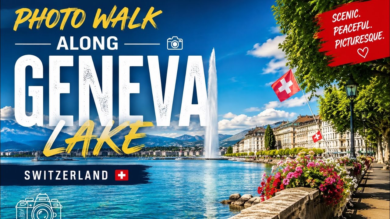 Lake Geneva - Relaxing  Walk | Switzerland Seasons 4K