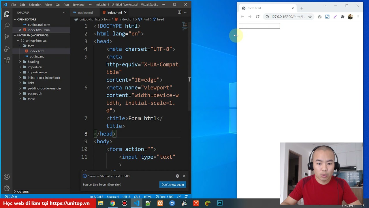 Tất cả các phần tử FORM trong HTML bạn cần biết / Học html css người mới | unitop.vn