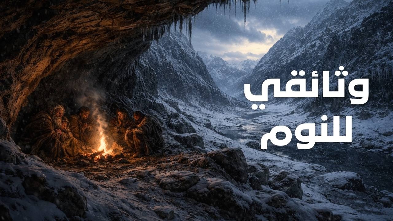 كيف احتمى الإنسان في الكهوف من العواصف الثلجية في العصر الحجري | قصة ليلية هادئة للنوم
