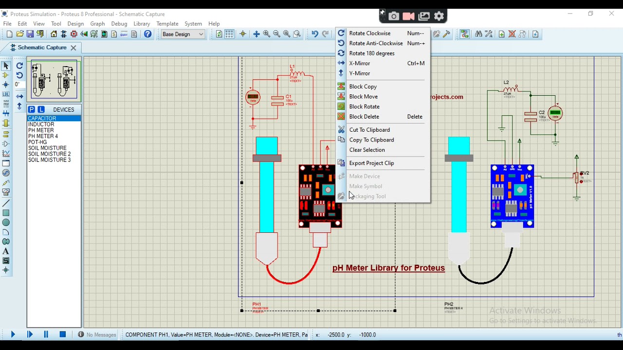 pH Sensor Library for Proteus