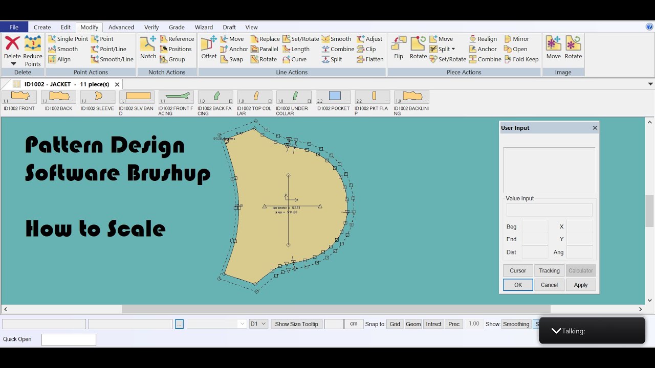 Accumark Pattern Design Software - Scale Tool