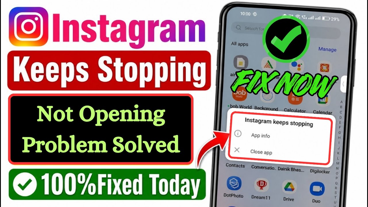 Fix Instagram Keeps Stopping Problem 2026 | Instagram Has Stopped Error Fix