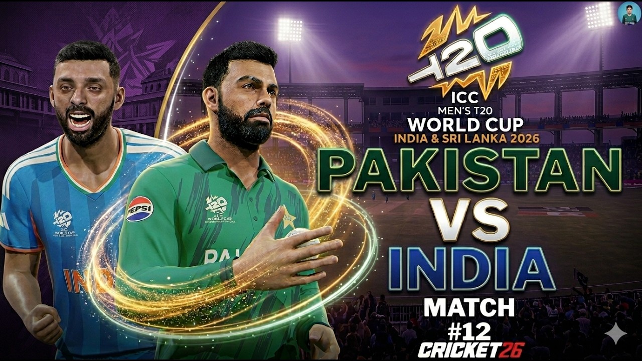 Pakistan vs India - Match 12 - T20 World Cup 2026 - Cricket 26 AfsarAKGamer #t20i #t20 #indvspak