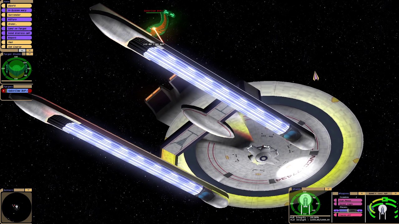 Leavenworth Class vs Romulan SaberClaw | KM | Star Trek Bridge Commander