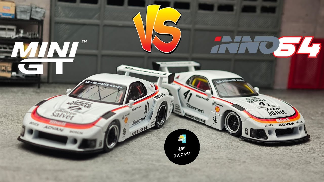 Mazda RX7 FD3S LBWK LB Super Silhouette Numero Reserve | BRAND COMPARISON | Mini GT VS Inno64