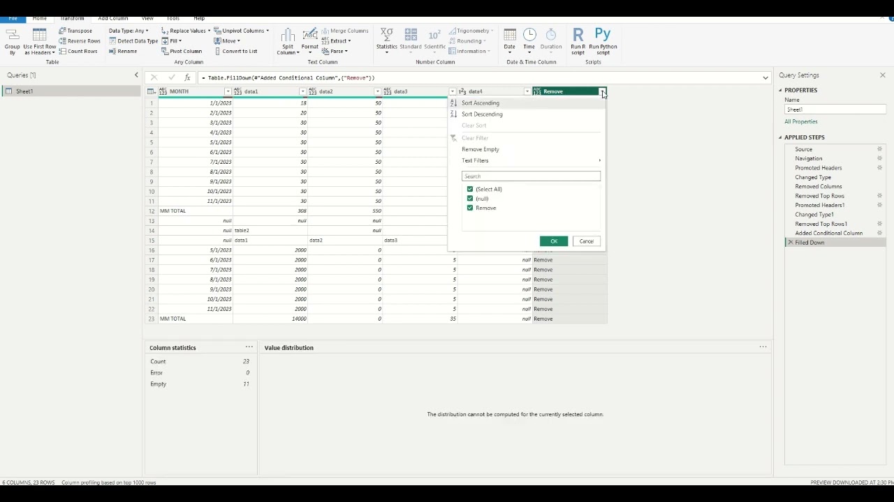 Format Excel Data for Power BI