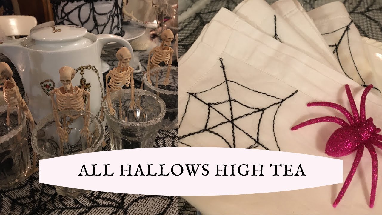 All Hallows' High Tea ~ Vintage Halloween Tea Party ~ Machine Embroidery Tutorial & Menu Planning