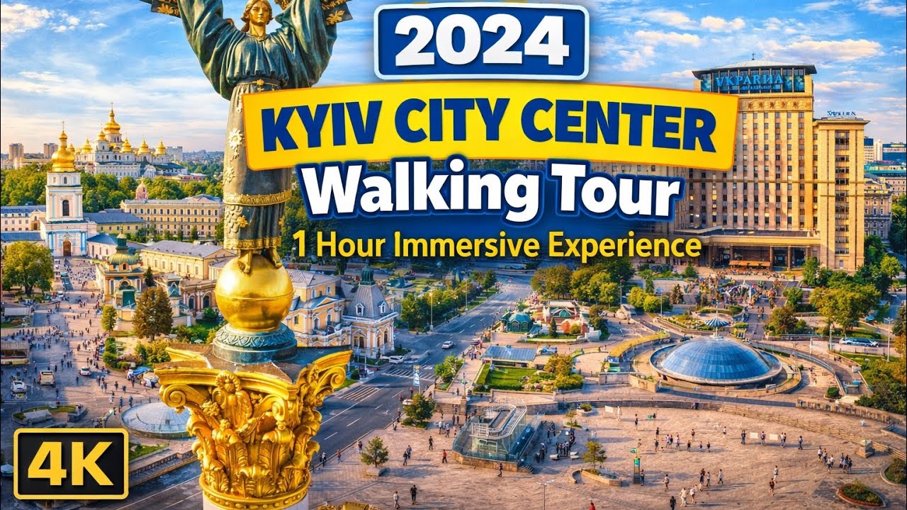 Kyiv, Ukraine 🇺🇦 1-Hour Immersive Walking Tour (4K ASMR)