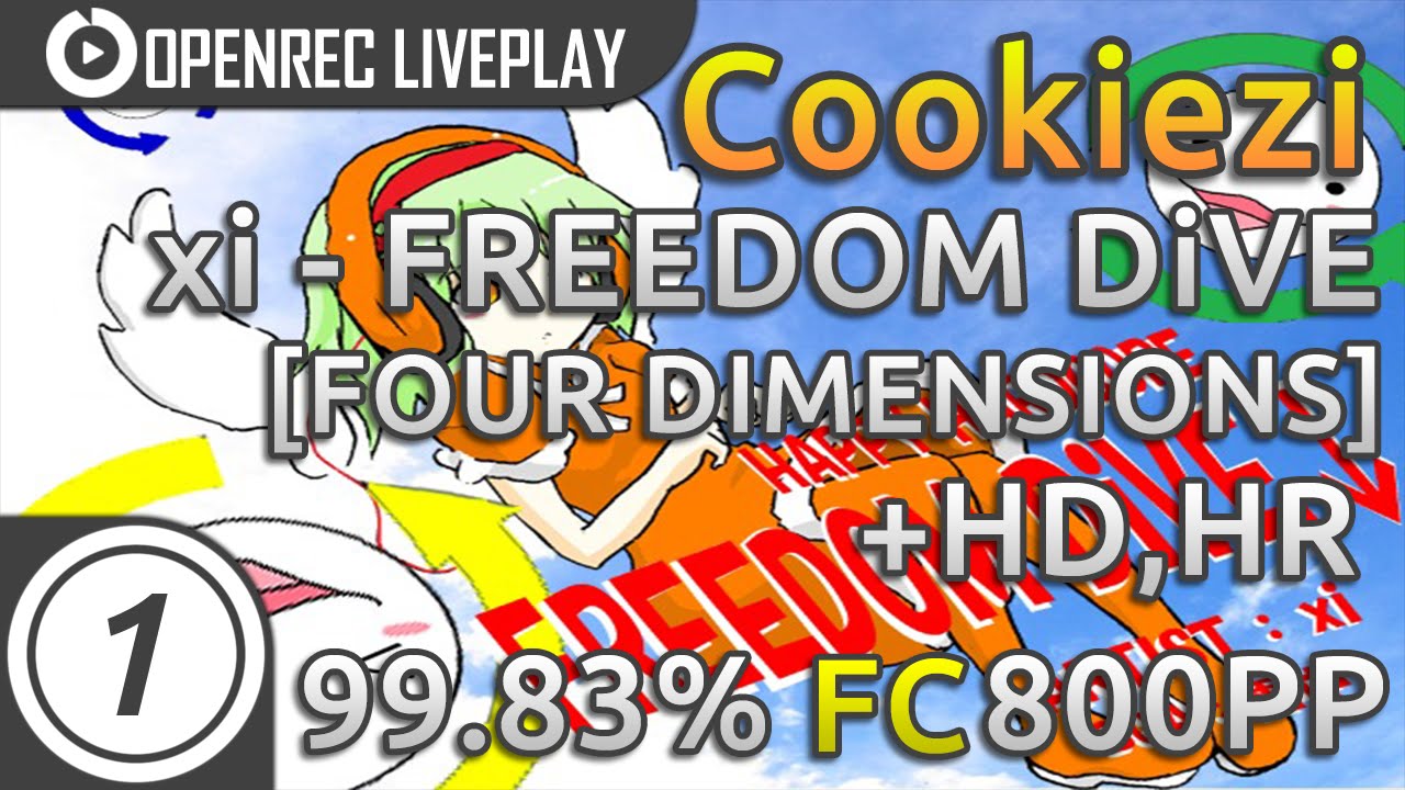 Cookiezi | xi - FREEDOM DiVE [FOUR DIMENSIONS] HDHR FC 99.83% 800pp| Живой стрим w/ реакция чата!