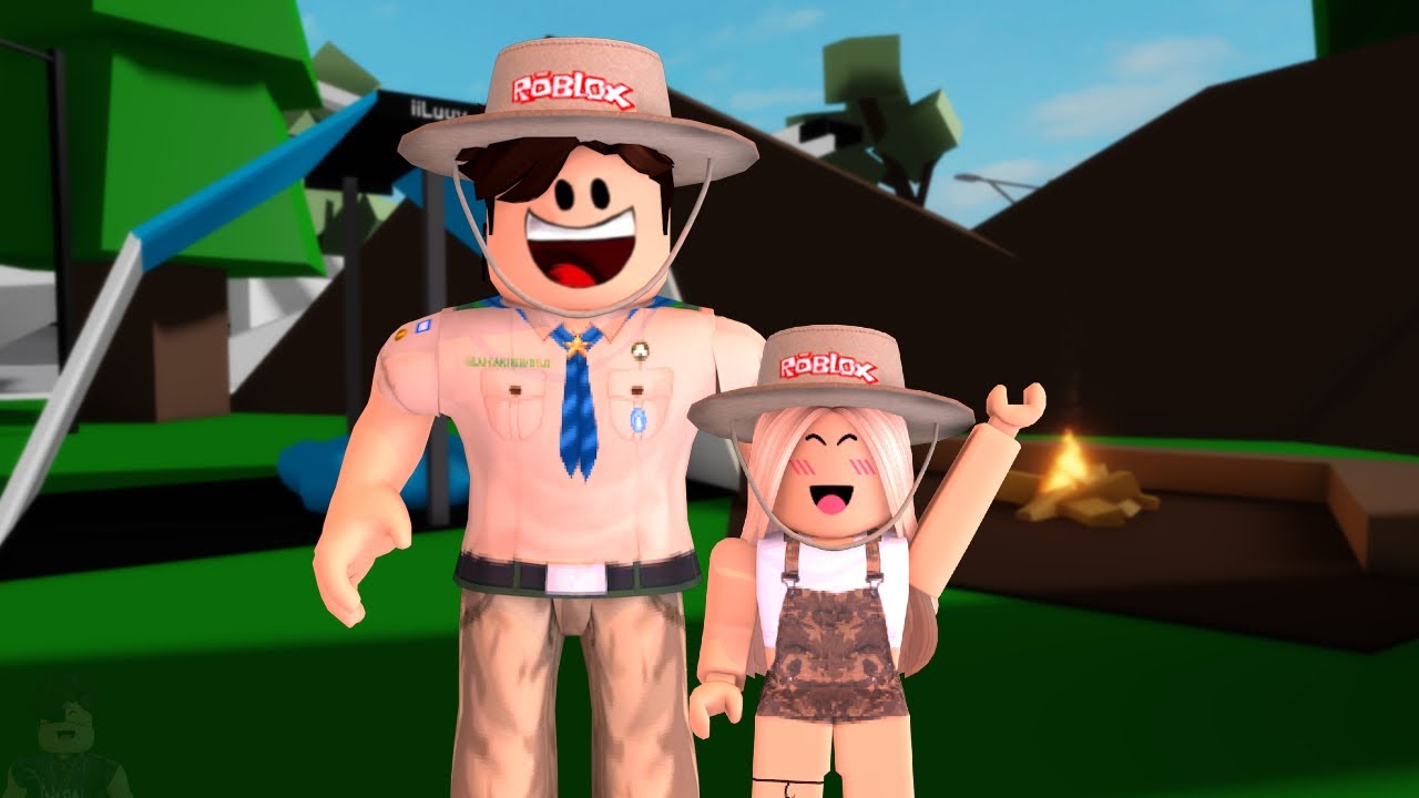 LEVEI MINHA FILHA PARA ACAMPAR NO BROOKHAVEN! - Roblox