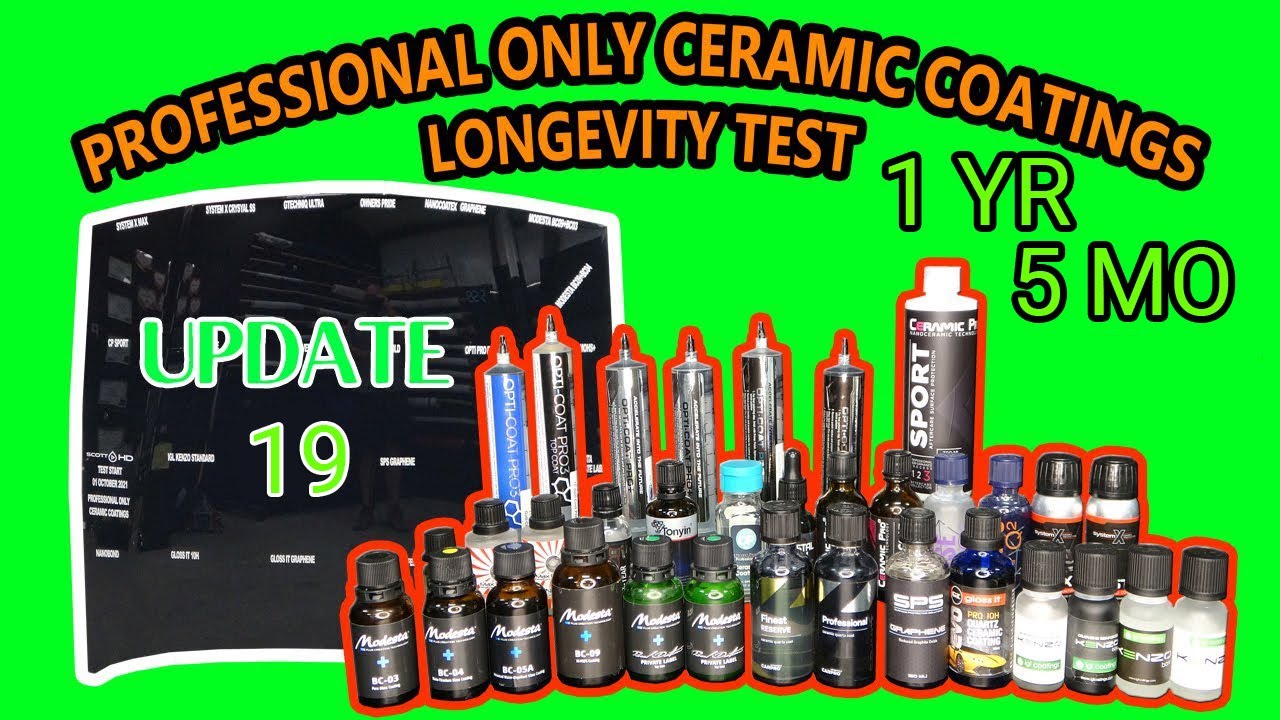 PROFESSIONAL ONLY ceramic coatings - 22 WAY LONGEVITY TEST - UPDATE 19- 1 YEAR, 5 MONTHS