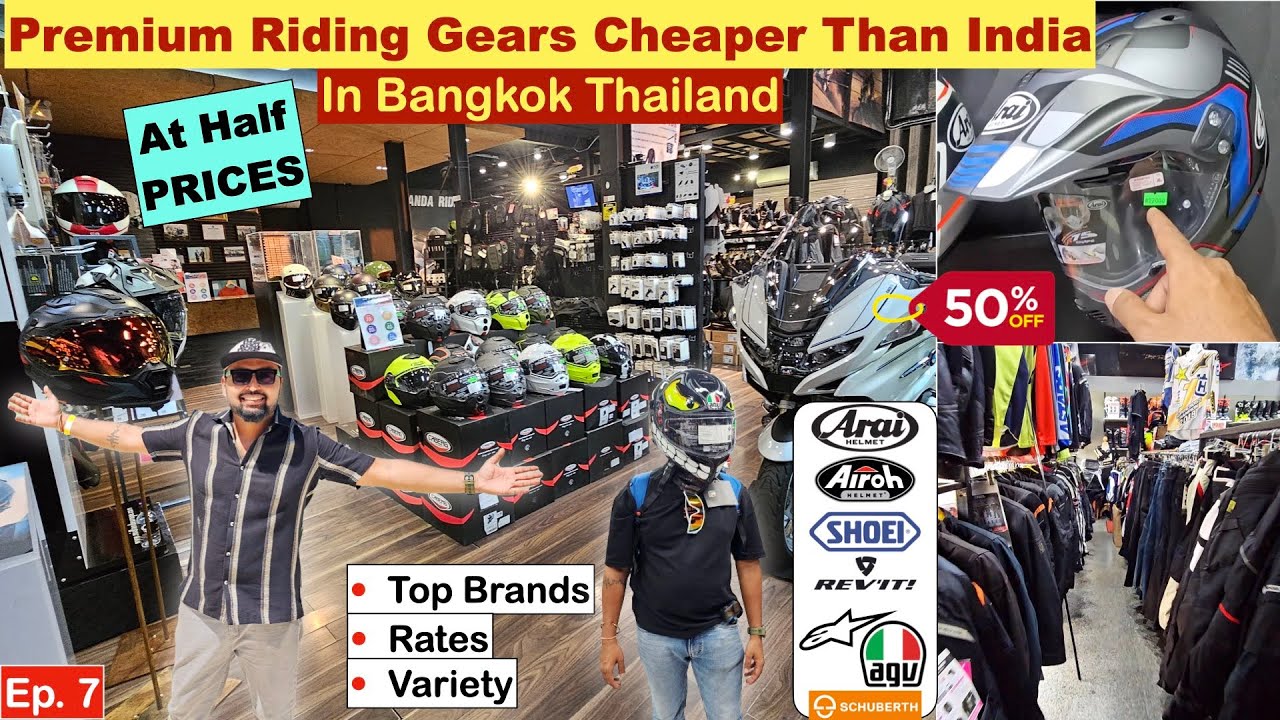 TOP RIDING GEARS AT HALF PRICES IN BANGKOK | Rates & Full Tour- Arai Shoei Airoh AGV Alpinestars etc