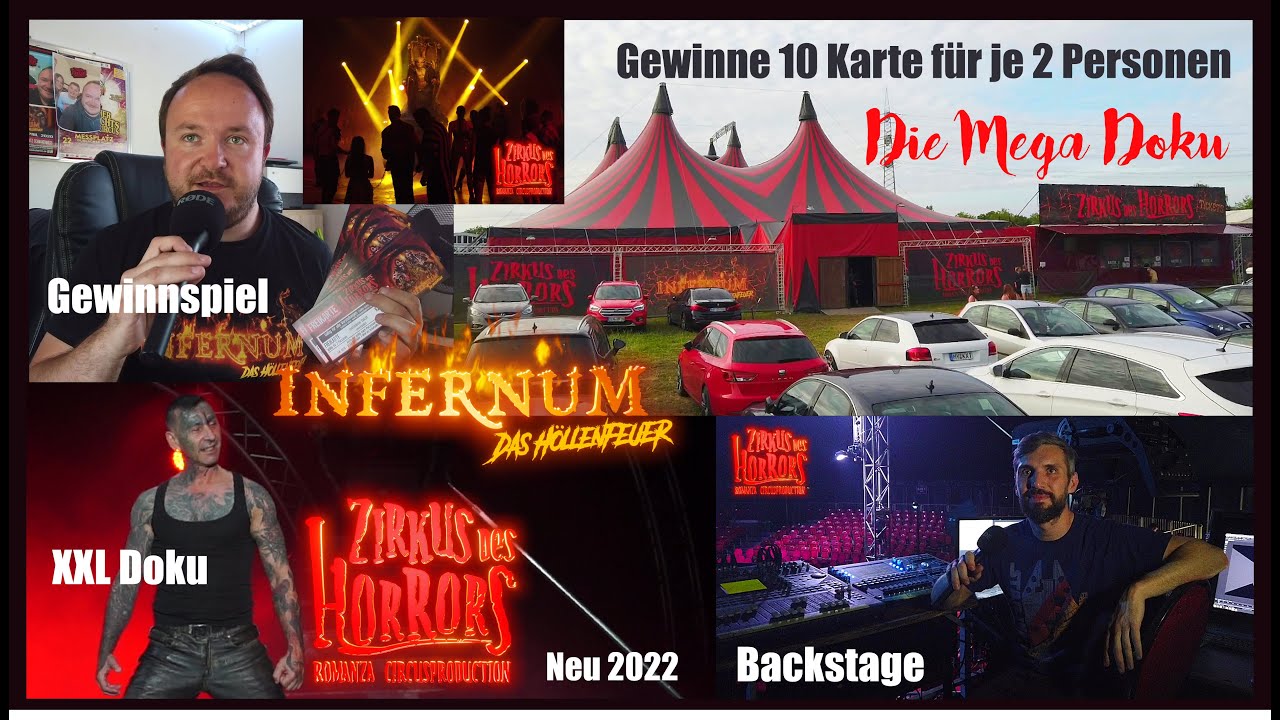 Doku - Zirkus des Horrors INFERNUM 2022 in Koblenz - Gewinnspiel - Backstage Tour und mehr