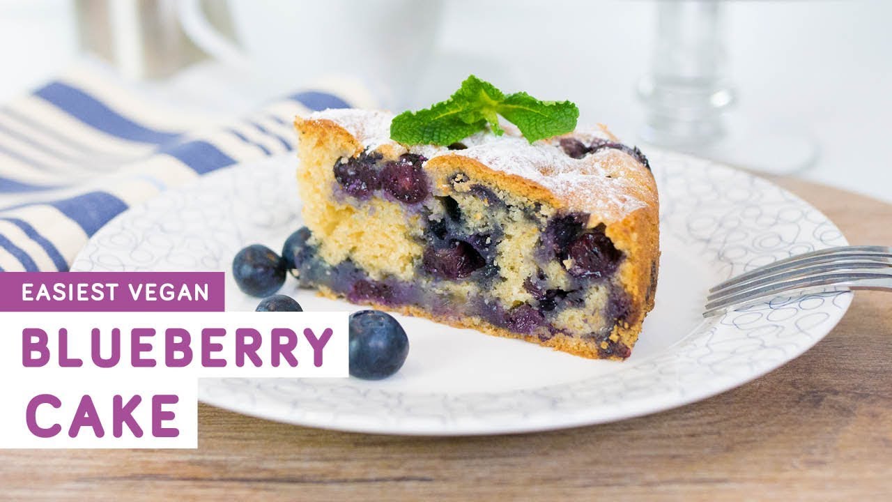 Easy vegan blueberry cake recipe - light, moist and fluffy