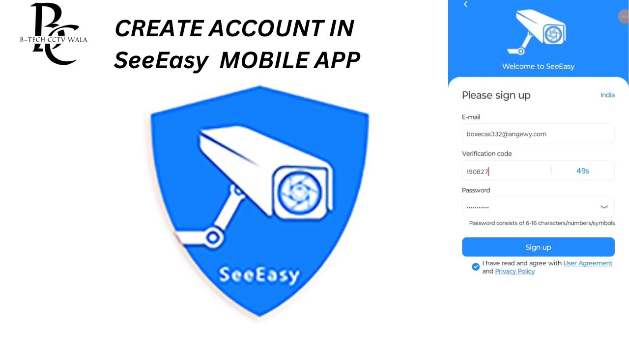 CREATE ACCOUNT IN SeeEasy MOBILE APP