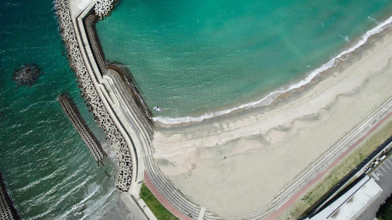 【４K×Drone】エメラルドグリーンの長崎・高浜4月5日 ウインドサーフィン　windsurfing