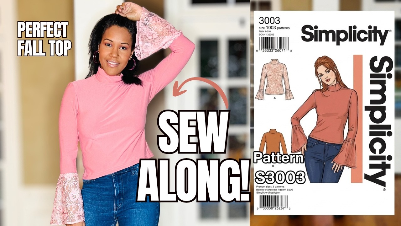 Sew the Perfect Fall Top | Simplicity 3003 Mock Neck Bell Sleeve Tutorial🍂🍁
