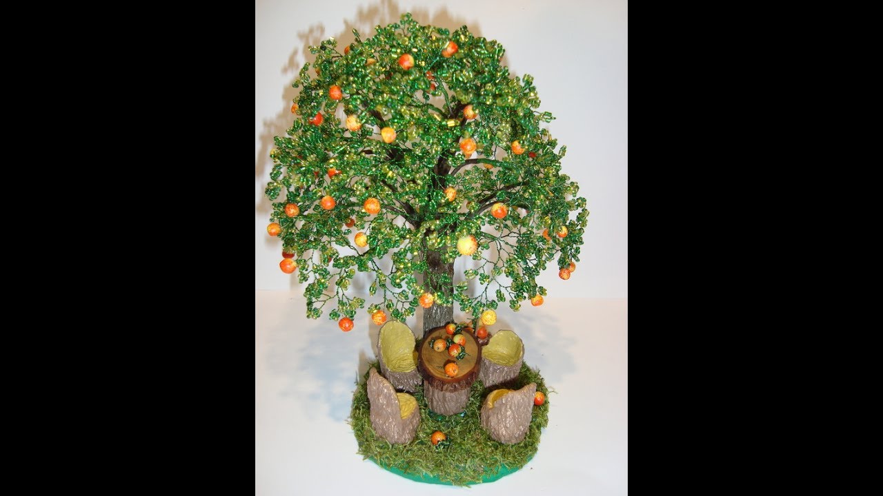 М-к «Яблоня из бисера». Часть 1/5. //Лето в Вашем доме. // Apple tree from beads.