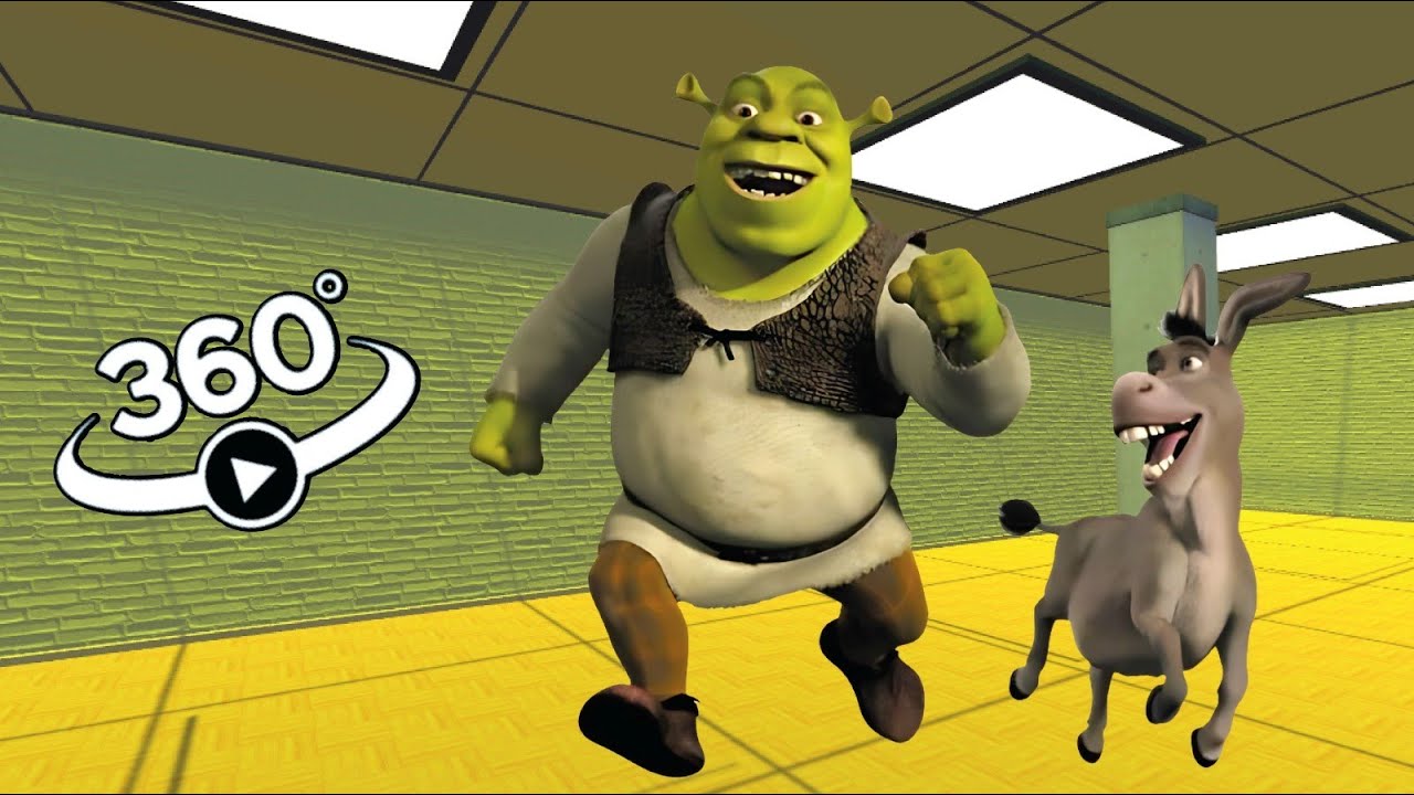 VR 360&deg; SHREK And DONKEY 360&deg; Found in Backrooms but it's 360 degree video