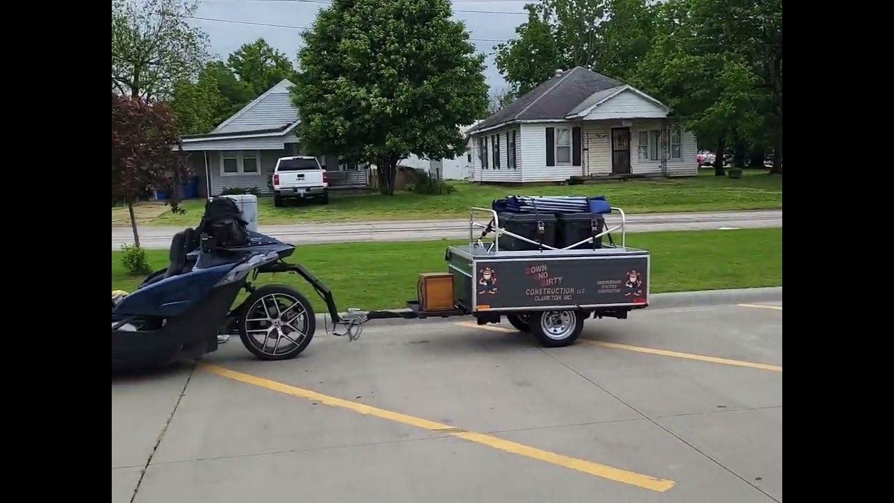 polaris slingshot 630 mile road trip pulling a timeout camper.