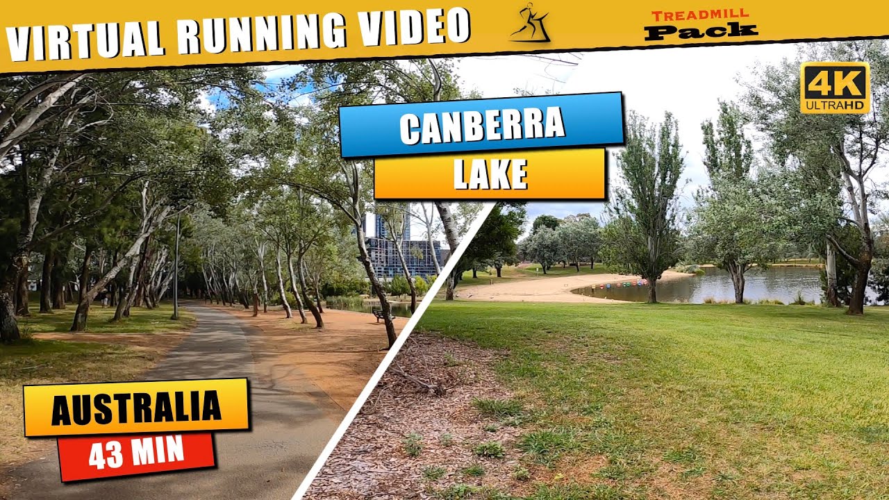 Virtual Run | Canberra Lake Scenery for your Virtual Treadmill Run 4K 