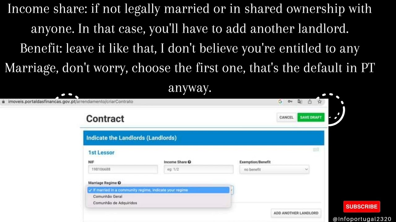 How to Change tenant or Cancel Contract in Finances Portal Portugal. Add tenant in Finances portal.