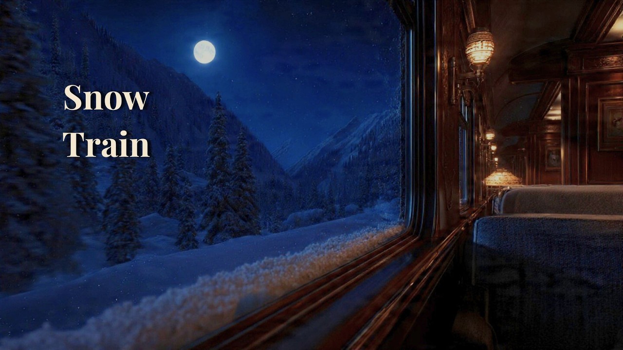 Snow Train at Night | Cozy Cabin Ambience for Sleep & Study
