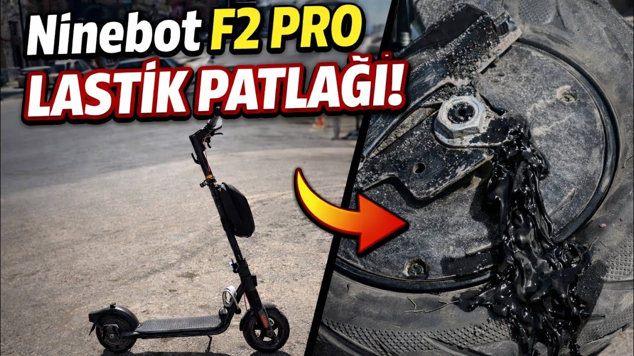 Segway Ninebot F2 Pro Lastiği Patladı! İçinden Jel Aktı 😱